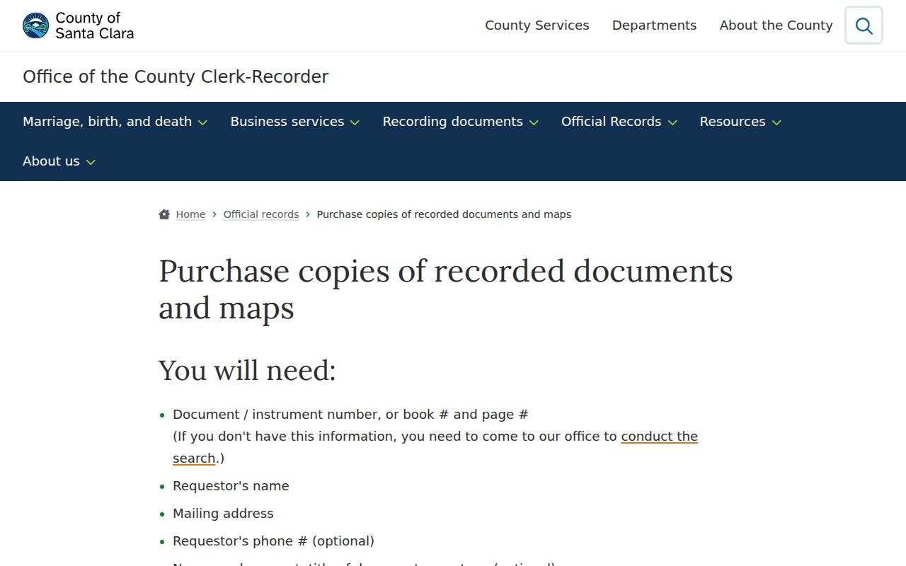Los Gatos public records copy request instructions