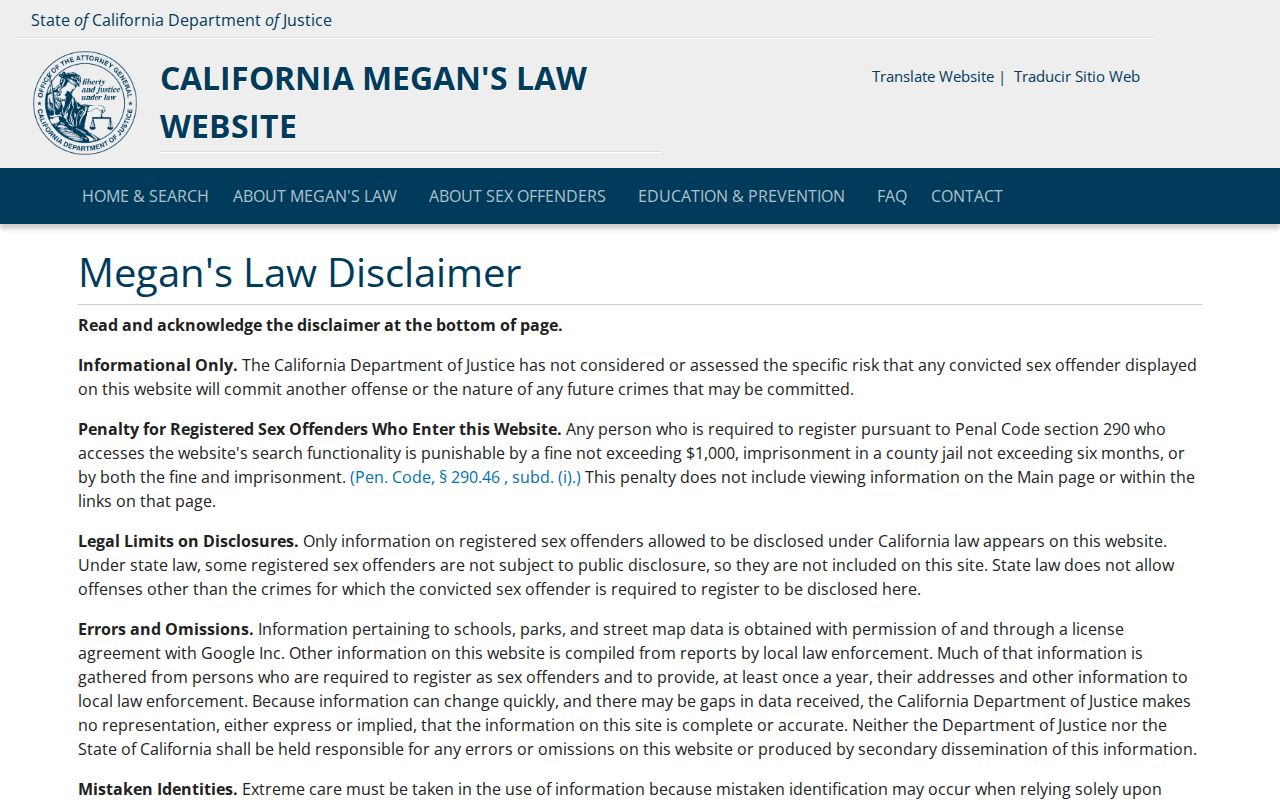 Los Gatos voter records legal boundary and Megan's Law registry